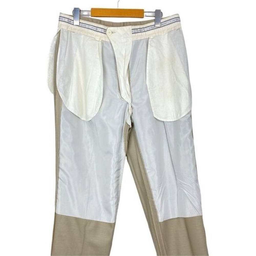 Pierre cardin Mens Vintage Beige Lined Pleated Dress Pant US 34 Short - Picture 3 of 16